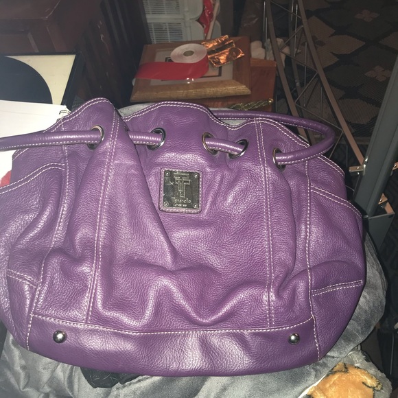 TIGNANELLO Purple/Leather Handbag - Great Cond. - Picture 1 of 4